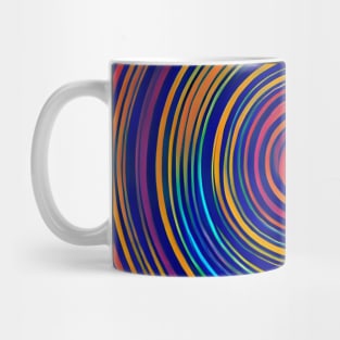 Concentric Wavy Lines (Blue) Mug